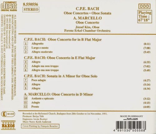 József Kiss - C.P.E. Bach, Marcello: Oboe Concertos (1992) CD-Rip