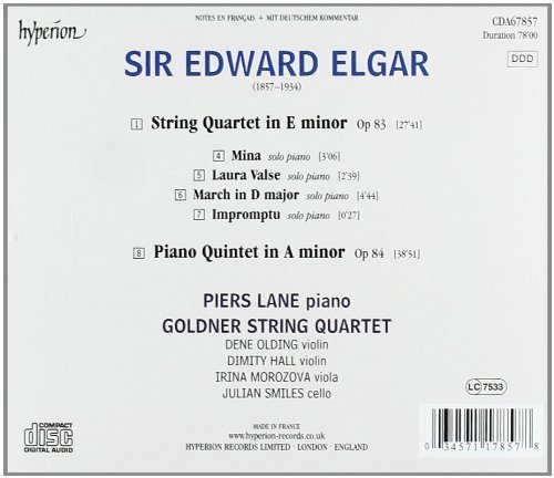 Piers Lane, Goldner String Quartet - Elgar: Piano Quintet / String Quartet (2011)