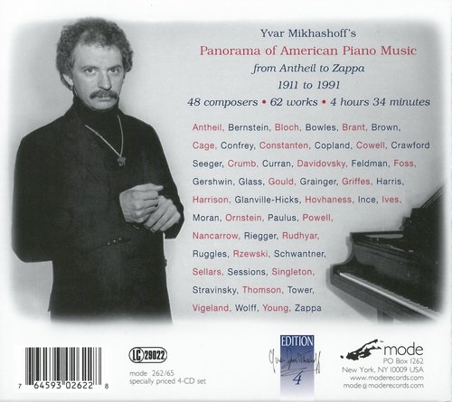 Yvar Mikhashoff - Panorama of American Piano Music: From Antheil to Zappa (4CD) (2013) CD-Rip