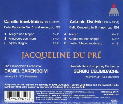 Jacqueline du Pré - Saint-Saens, Dvorak: Cello Concertos (2000) CD-Rip