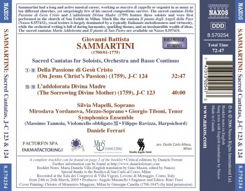 Symphonica Ensemble, Massimo Tannoia, Filippo Ravizza, Daniele Ferrari - Sammartini: Sacred Cantatas (2006)