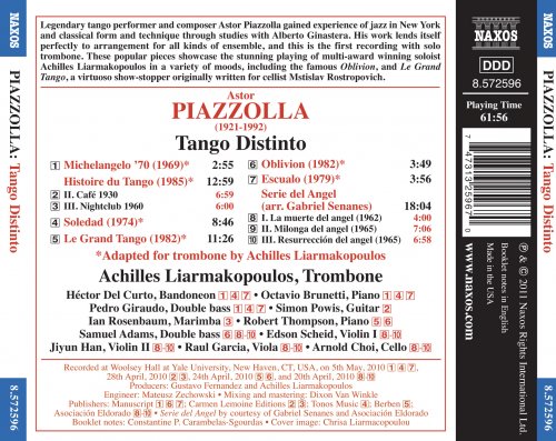 Achilles Liarmakopoulos - Piazzolla: Tango Distinto-Music for solo trombone and instrumental ensemble (2011)