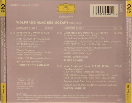 Herbert von Karajan - Mozart: Requiem Great Mess IN C Minor, Missa Brevis Major (1989)