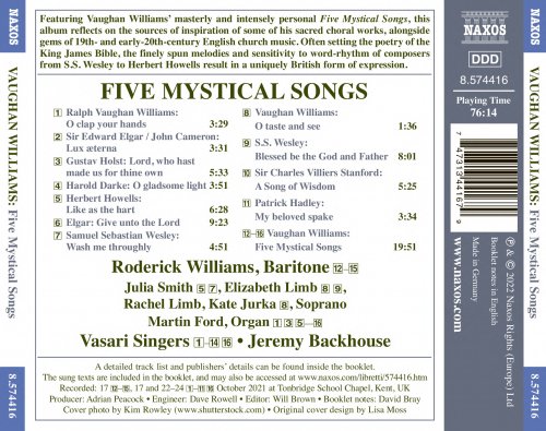 Roderick Williams, Martin Ford, Vasari Singers, Jeremy Backhouse - Vaughan Williams, Elgar & Others: British Sacred Choral Works (2022) [Hi-Res]