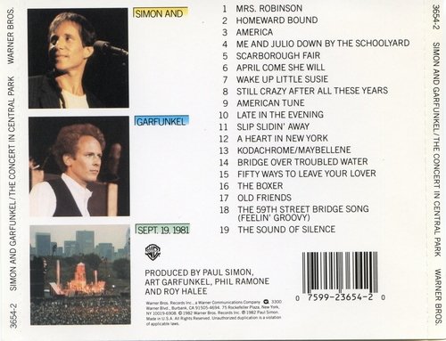 Simon & Garfunkel - The Concert In Central Park (1982 Reissue) (1990) CD-Rip