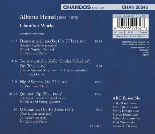 ARC Ensemble - Hemsi: Chamber Works (2022) [Hi-Res]