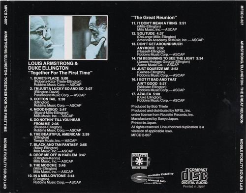 Louis Armstrong & Duke Ellington - Recording Together For The First Time/The Great Reunion (1990) CD Rip