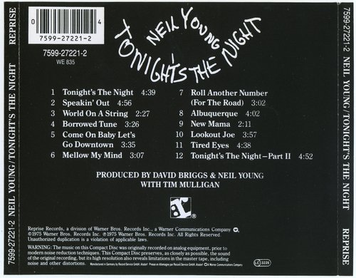 Neil Young - Tonight's The Night (1975 Reissue) (1990) CD-Rip