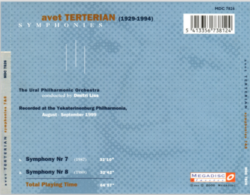 The Ural Philharmonic Orchestra, Dmitri Liss - Terterian: Symphonies Nos.7 and 8 (2000)