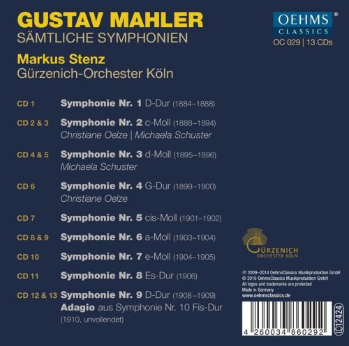 Markus Stenz - Mahler: Samtliche Symphonien (2016) [13CD Box Set]