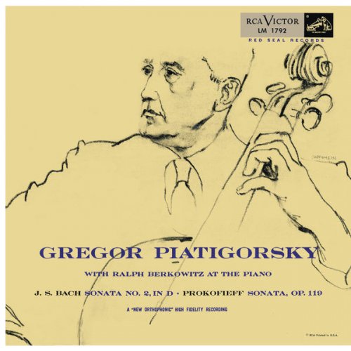 Gregor Piatigorsky - Bach: Sonata No. 2 in D Major, BWV 1028 & Prokofiev: Sonata in C Major, Op. 119 (Remastered) (2018) [Hi-Res]