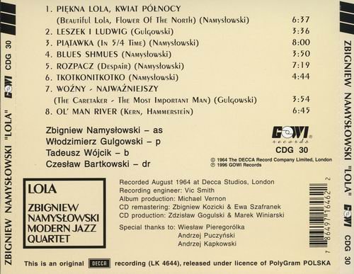 Zbigniew Namyslowski Modern Jazz Quartet - Lola (1964)