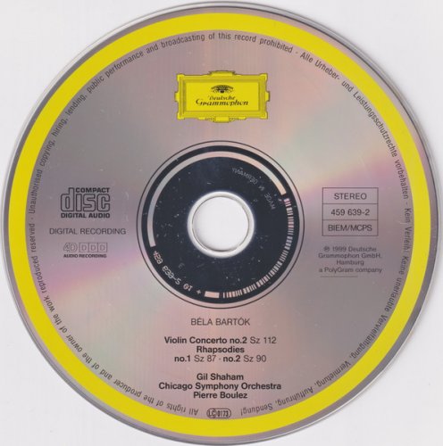 Gil Shaham, Chicago Symphony Orchestra, Pierre Boulez - Bartok: Violin Concerto No. 2 / Rhapsodies Nos. 1 & 2 (1999) CD-Rip