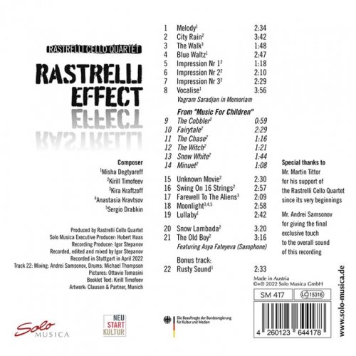 Rastrelli Cello Quartet, Michael Thompson, Asya Fateyeva - Rastrelli Effect (2022) [Hi-Res]