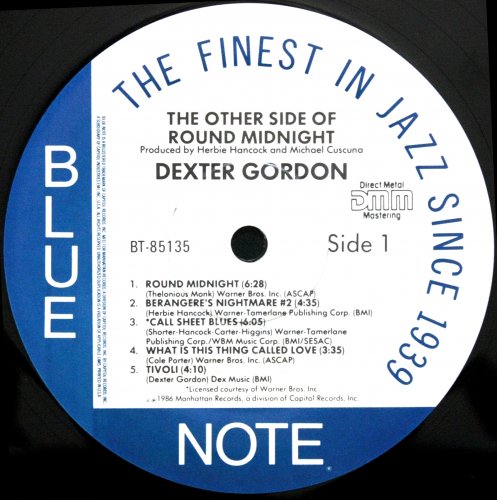 Dexter Gordon - The Other Side Of Round Midnight (1986) LP