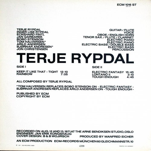 Terje Rypdal - Terje Rypdal (1971) LP