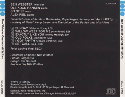 Ben Webster - My Man- Live at Montmartre 1973 (1986)