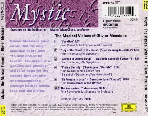 Orchestre de l'Opéra Bastille, Myung-whun Chung - Mystic: The Musical Visions of Olivier Messiaen (1996)