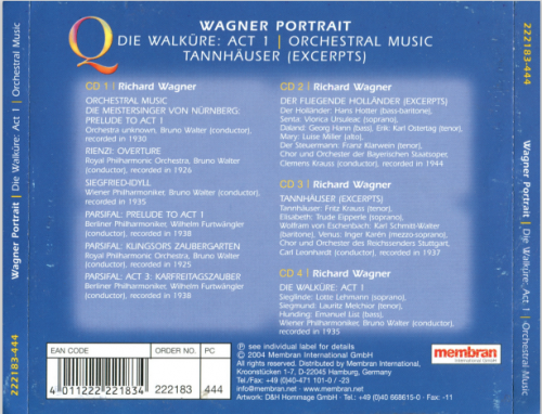 VA - Wagner Portrait: Orchestral Music / Der Fliegende Holländer (Excerpts) / Tannhäuser (Excerpts) / Die Walküre: Act I (2004)