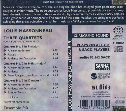 Ensemble Più - Louis Massonneau: Oboe Quartets (2005) CD-Rip