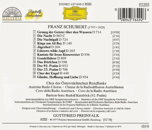 Gottfried Preinfalk - Schubert: Choruses (1993) CD-Rip