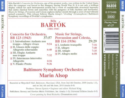 Baltimore Symphony Orchestra, Marin Alsop - Bartók: Bartok: Concerto for Orchestra - Music for Strings, Percussion and Celesta (2012)