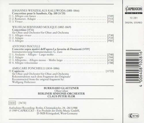 Burkhard Glaetzner, Claus Peter Flor - Romantic Oboe Concertos: Kalliwoda, Molique, Pasculli, Ponchielli (1989) CD-Rip
