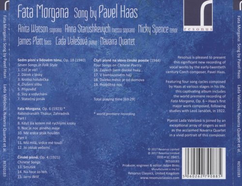 Anita Watson, Anna Starushkevych, Nicky Spence, James Platt, Navarra Quartet, Lada Valešová - Pavel Haas: Songs (2017) CD-Rip