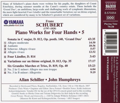 Allan Schiller, John Humphreys - Schubert: Piano Works for Four Hands, Vol. 5 (2008) CD-Rip