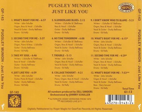 Pugsley Munion - Just Like You (1970)