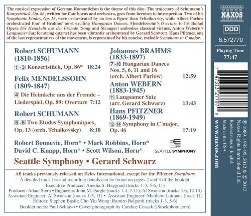 Seattle Symphony, Gerard Schwarz - Pfitzner: Symphony in C major/ Schumann: Konzertstuck for Four Horns (2012)