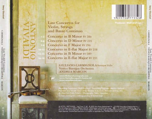 Giuliano Carmignola, Andrea Marcon, Venice Baroque Orchestra - Vivaldi: Late violin concertos Vol. 2: RV 386, 235, 296, 258, 389, 251 (2002) CD-Rip