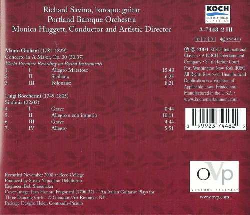 Portland Baroque Orchestra, Monica Huggett - Giuliani, Boccherini: Symphonic Works (2001) CD-Rip