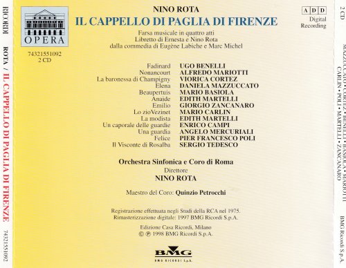 Nino Rota – Il Cappello Di Paglia Di Firenze (1975) [1998]