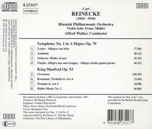 Alfred Walter - Reinecke: Symphony No. 1; King Manfred (1990)