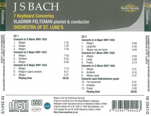 Vladimir Feltsman - J.S. Bach: 7 Keyboard Concertos BWV 1052-1056, 1058 & 971 (2009)