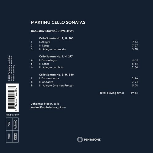Johannes Moser & Andrei Korobeinikov - Martinů: Cello Sonatas (2022) [Hi-Res]