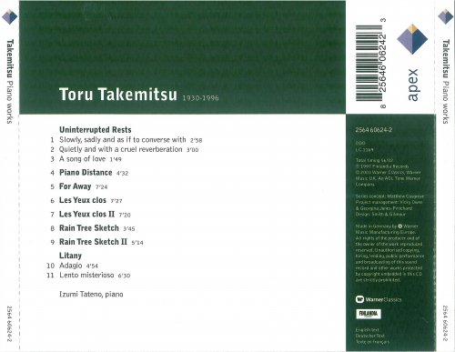 Izumi Tateno - Tōru Takemitsu: Piano works (2003)