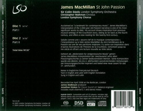 Sir Colin Davis - MacMillan: St John Passion (2009)