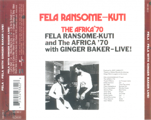 Fela Ransome-Kuti and The Africa ’70 with Ginger Baker - Live (2001)