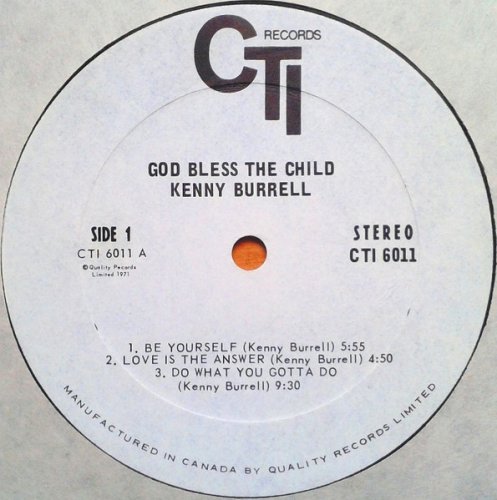 Kenny Burrell - God Bless the Child (1971) LP
