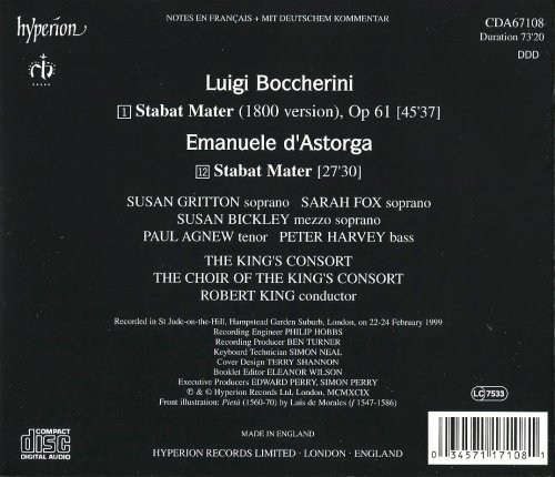 The Choir of King's Consort, Robert King - Boccherini: Stabat Mater / D'Astorga: Stabat Mater (1999) CD-Rip