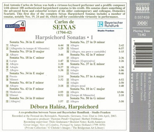 Débora Halász - Carlos Seixas: Harpsichord Sonatas, Vol. 1 (2006) CD-Rip