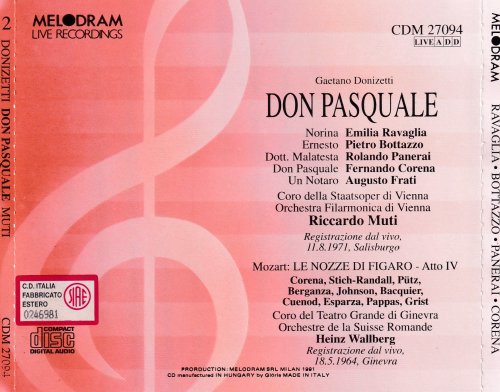 Riccardo Muti - Donizetti: Don Pasquale / Mozart: Le Nozze di FIgaro, Act 4 (1971) [2CD]