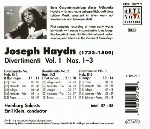 Hamburg Soloists, Emil Klein - Haydn: Divertimenti Vol. 1 - Nos. 1-3 (1995) CD-Rip