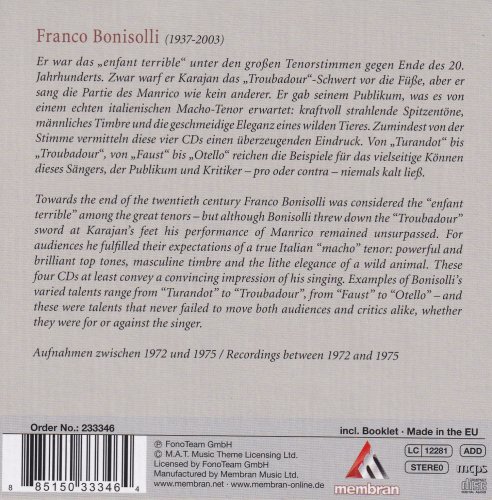 Franco Bonisolli - Nessun Dorma (1972-1975) [4CD Box Set]