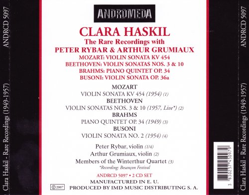 Clara Haskil, Peter Rybar - The Rare Recordings with Peter Rybar & Arthur Grumiaux (2007)