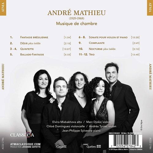 Marc Djokic, Andréa Tyniec, Elvira Misbakhova, Chloé Dominguez, Jean-Philippe Sylvestre - Mathieu: Chamber Works (2019) [Hi-Res]