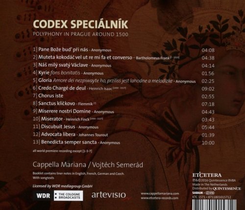 Vojtěch Semerád, Cappella Mariana - Codex Speciálník (Polyphony in Prague Around 1500) (2016)