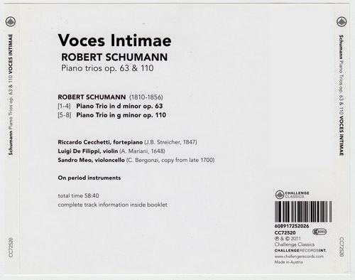 Voces Intimae - Robert Schumann: Piano Trios Op. 63 & 110 (2011) CD-Rip